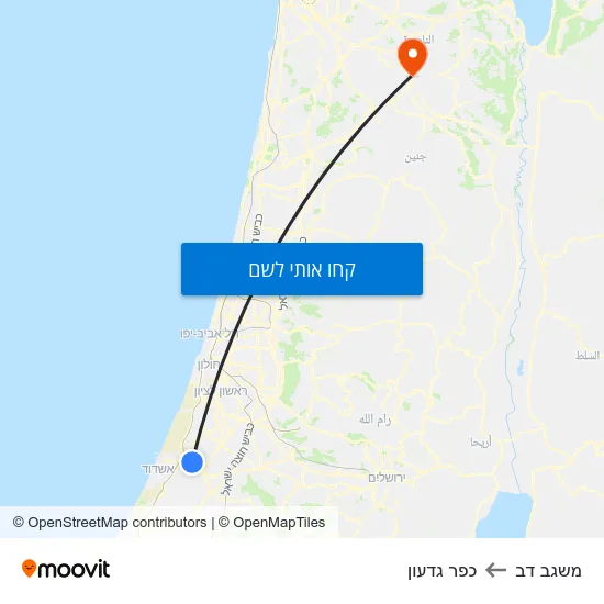 מפת משגב דב לכפר גדעון