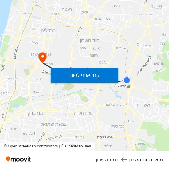 מפת מ.א. דרום השרון לרמת השרון