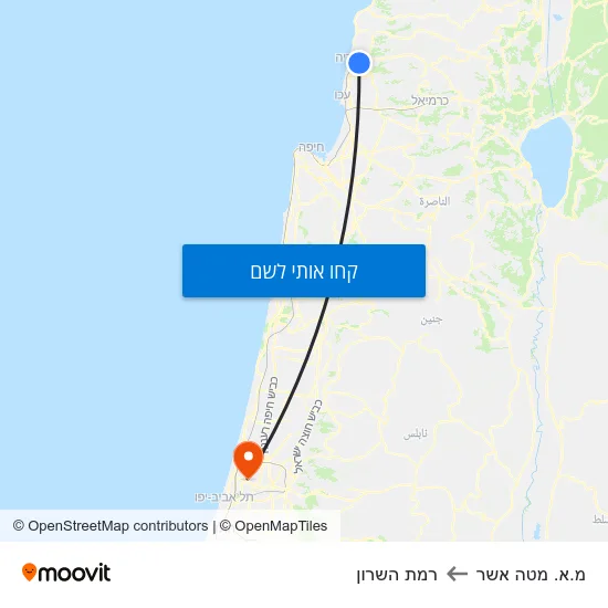 מפת מ.א. מטה אשר לרמת השרון