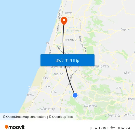 מפת טל שחר לרמת השרון