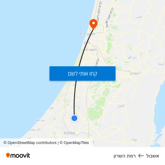 מפת אשבול לרמת השרון