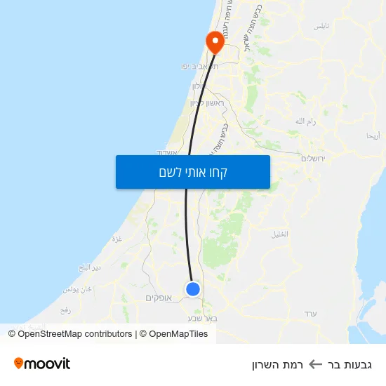 מפת גבעות בר לרמת השרון