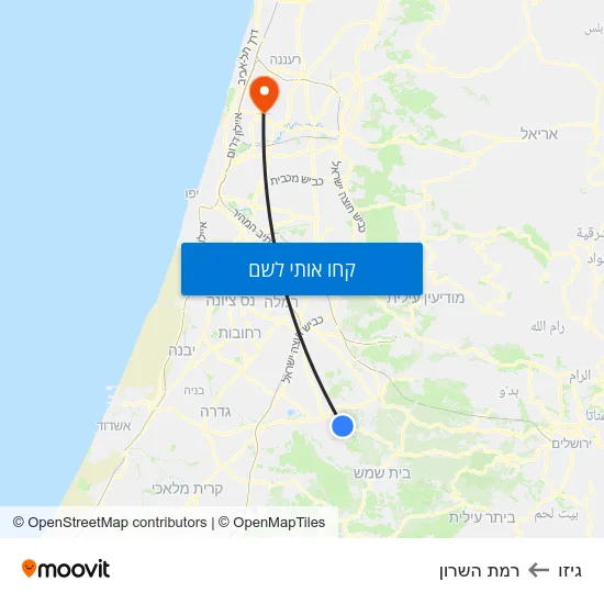 מפת גיזו לרמת השרון