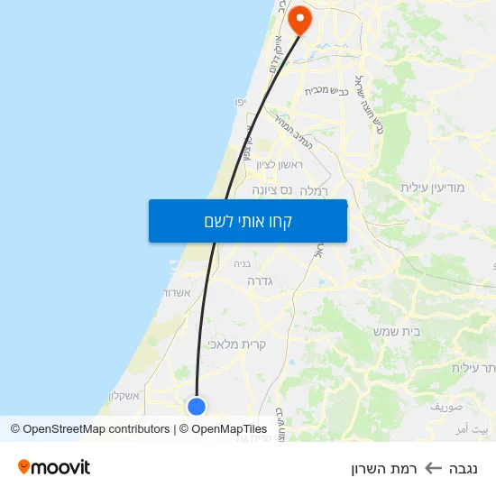 מפת נגבה לרמת השרון