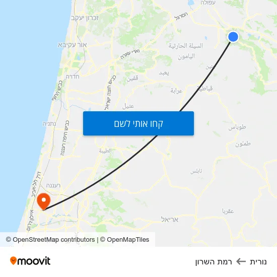 מפת נורית לרמת השרון