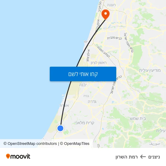 מפת ניצנים לרמת השרון