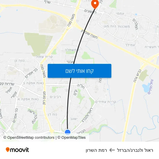 מפת ראול ולנברג/הברזל לרמת השרון