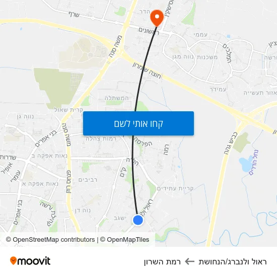 מפת ראול ולנברג/הנחושת לרמת השרון