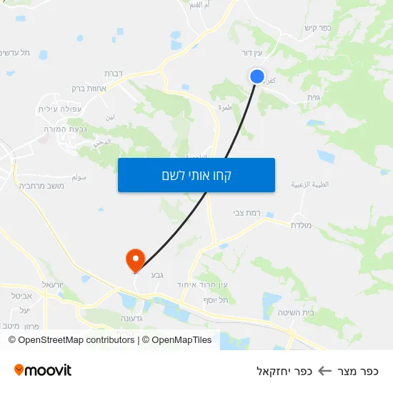 מפת כפר מצר לכפר יחזקאל
