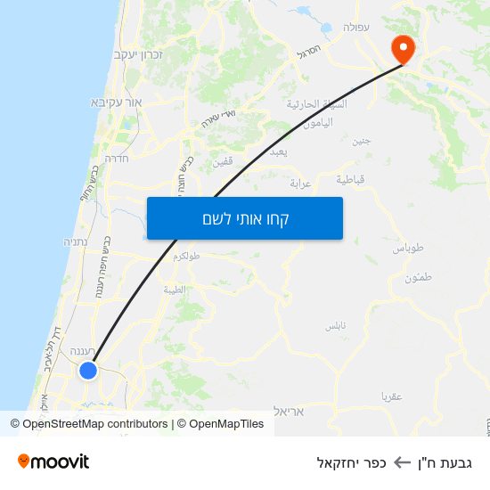 מפת גבעת ח"ן לכפר יחזקאל