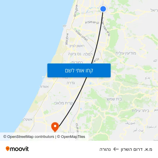 מפת מ.א. דרום השרון לנהורה