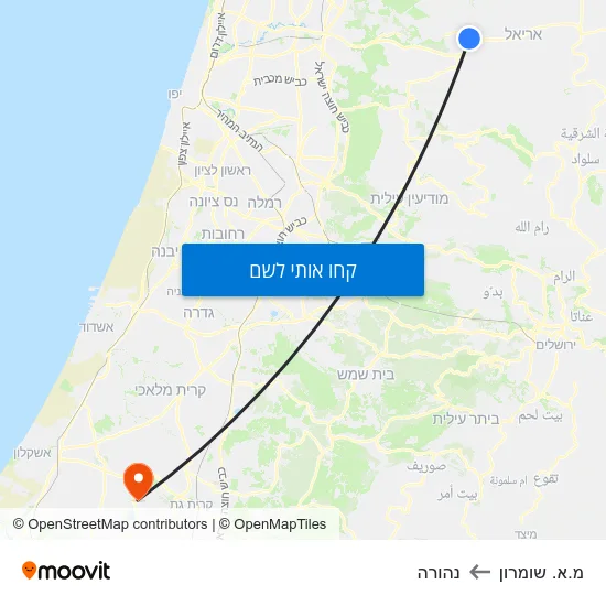 מפת מ.א. שומרון לנהורה