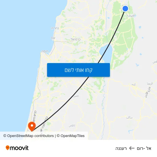 מפת אל -רום לרעננה