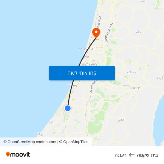 מפת בית שקמה לרעננה