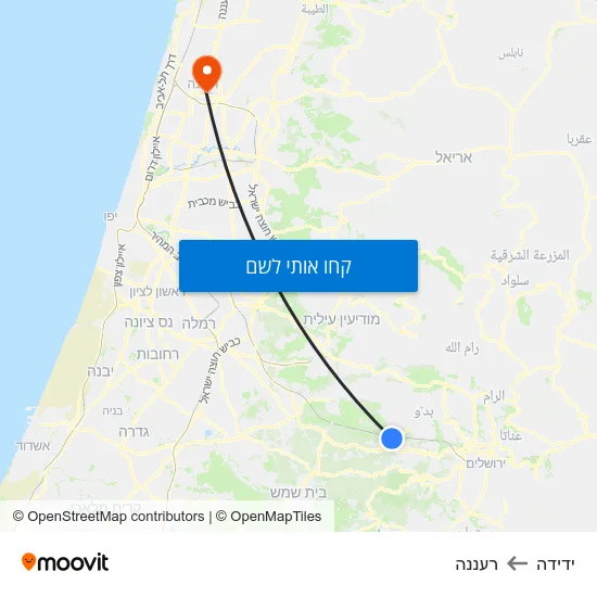מפת ידידה לרעננה
