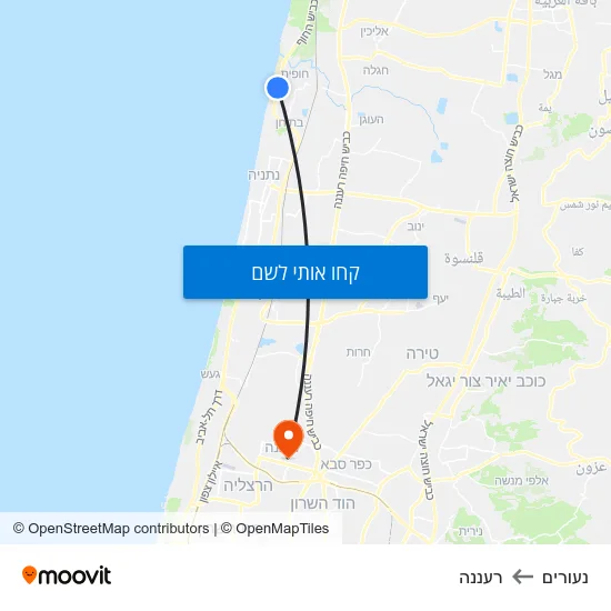 מפת נעורים לרעננה