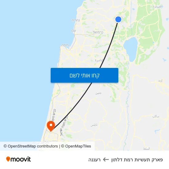 מפת פארק תעשיות רמת דלתון לרעננה