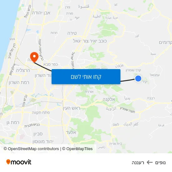 מפת נופים לרעננה