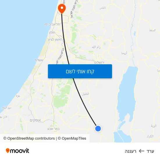 מפת ערד לרעננה