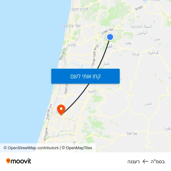 מפת בסמ"ה לרעננה