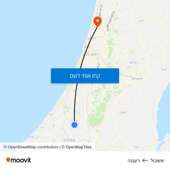 מפת אשבול לרעננה