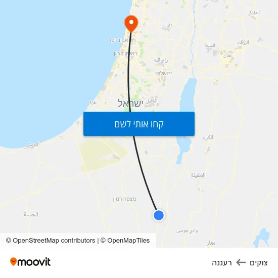 מפת צוקים לרעננה