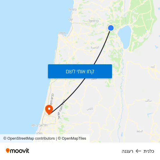 מפת כלנית לרעננה