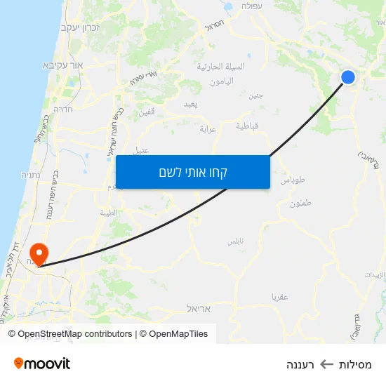 מפת מסילות לרעננה