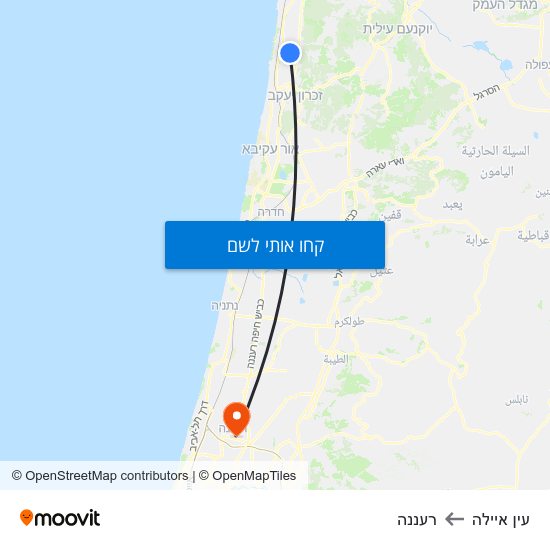 מפת עין איילה לרעננה