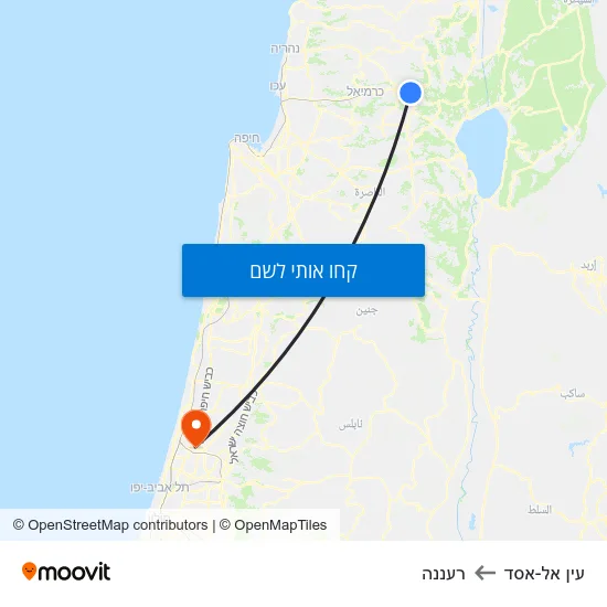 מפת עין אל-אסד לרעננה