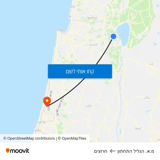 מפת מ.א. הגליל התחתון לחרוצים