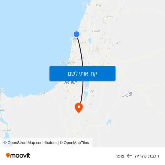 מפת רכבת נהריה לצופר