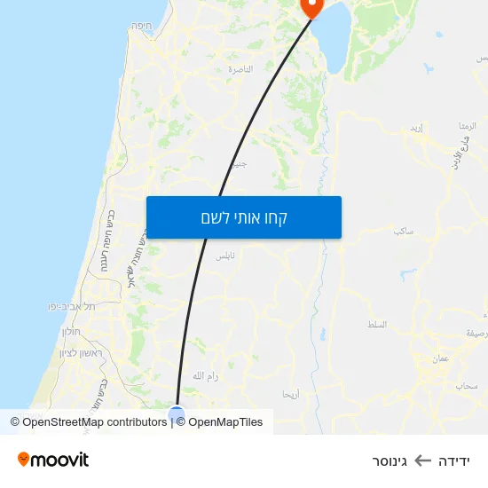 מפת ידידה לגינוסר