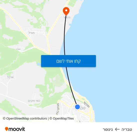 מפת טבריה לגינוסר