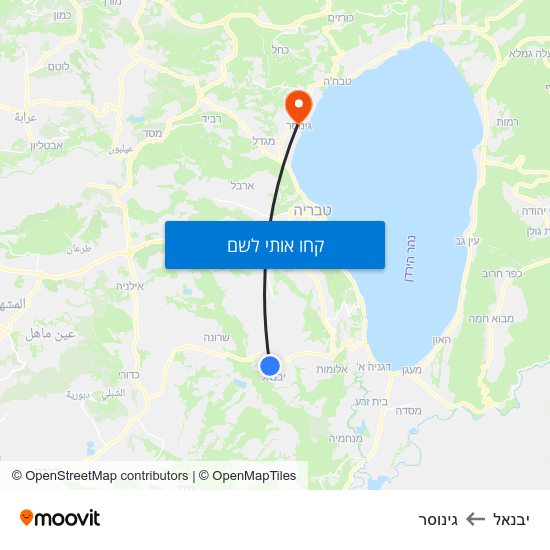 מפת יבנאל לגינוסר