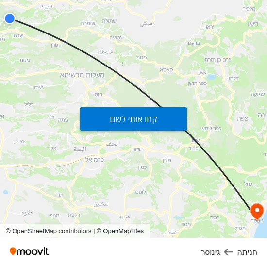 מפת חניתה לגינוסר