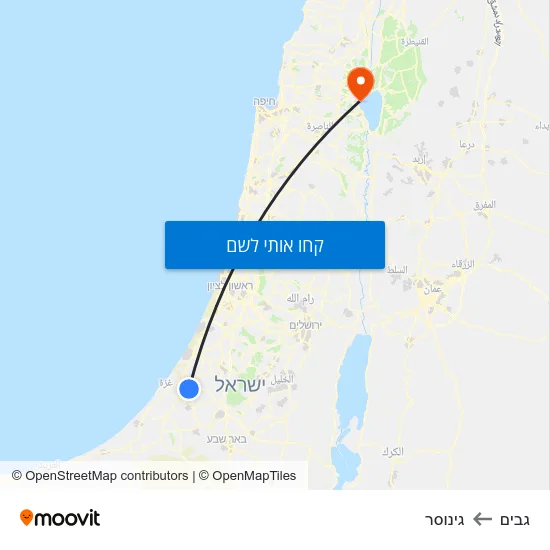 מפת גבים לגינוסר