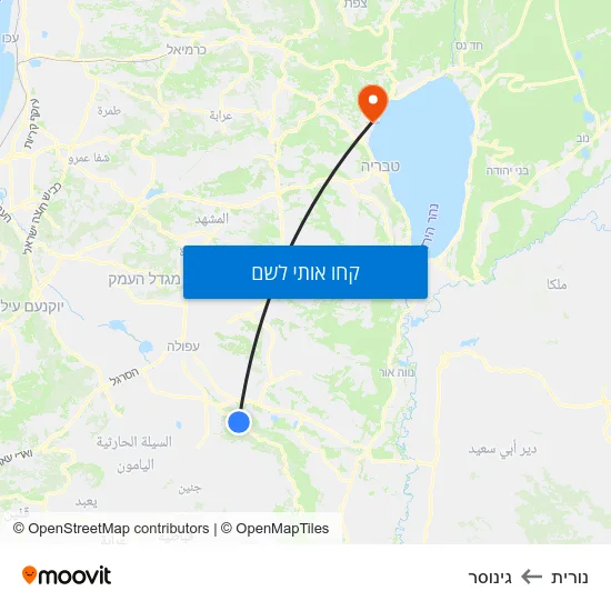 מפת נורית לגינוסר