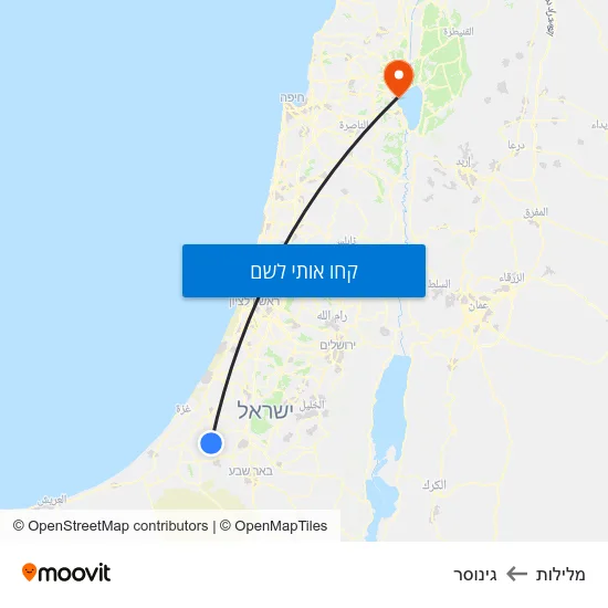 מפת מלילות לגינוסר