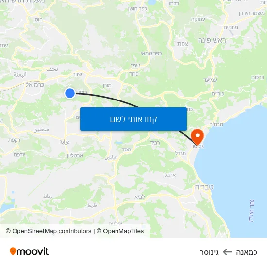מפת כמאנה לגינוסר