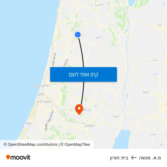 מפת מ.א. מנשה לבית חורון