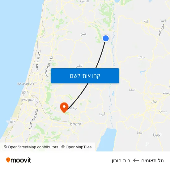 מפת תל תאומים לבית חורון