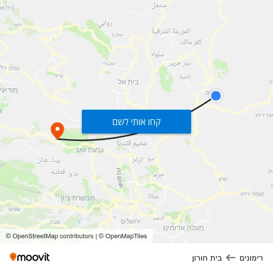 מפת רימונים לבית חורון