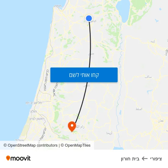מפת ציפורי לבית חורון