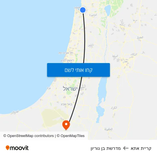 מפת קריית אתא למדרשת בן גוריון