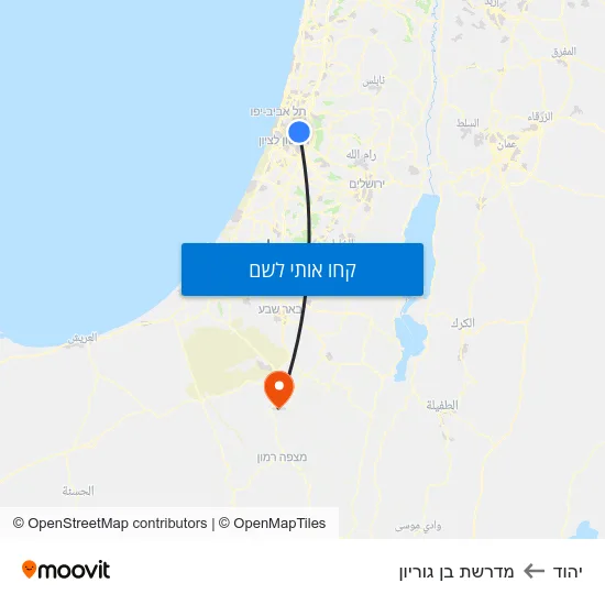 מפת יהוד למדרשת בן גוריון