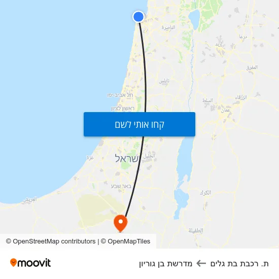 מפת ת. רכבת בת גלים למדרשת בן גוריון