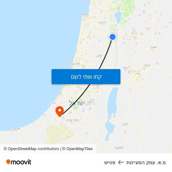 מפת מ.א. עמק המעיינות לפטיש