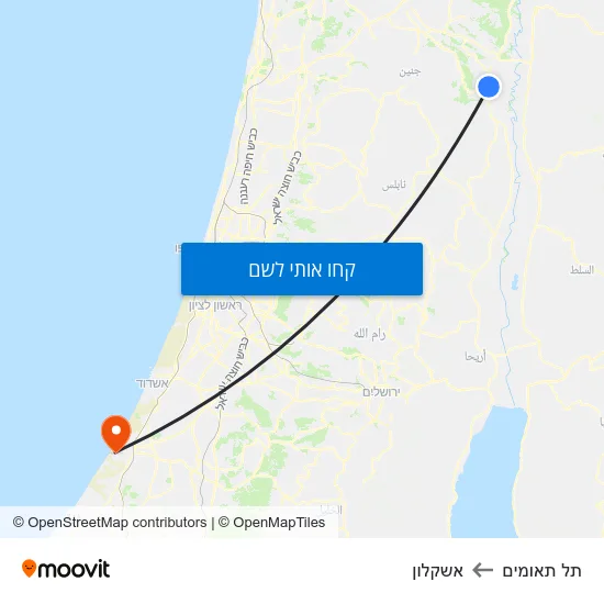 מפת תל תאומים לאשקלון