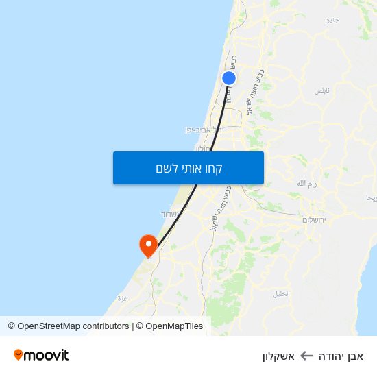 מפת אבן יהודה לאשקלון